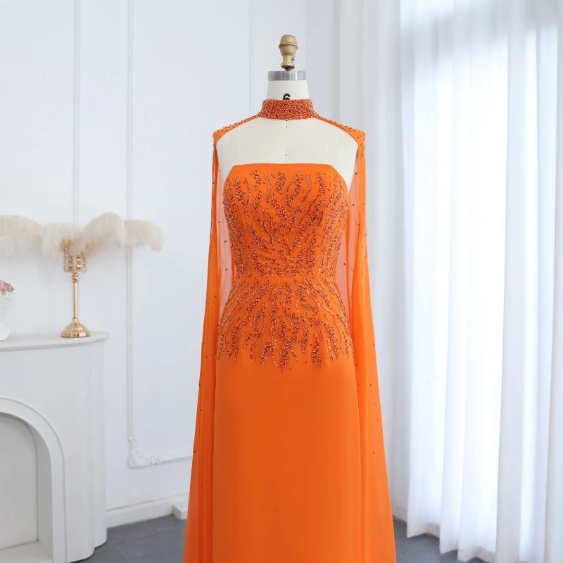 dreamy vow arabic orange strapless evening dress women for wedding ss299 3