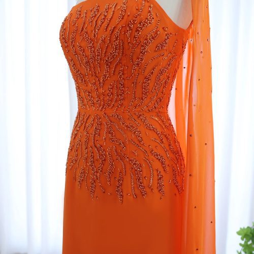 dreamy vow arabic orange strapless evening dress women for wedding ss299 4