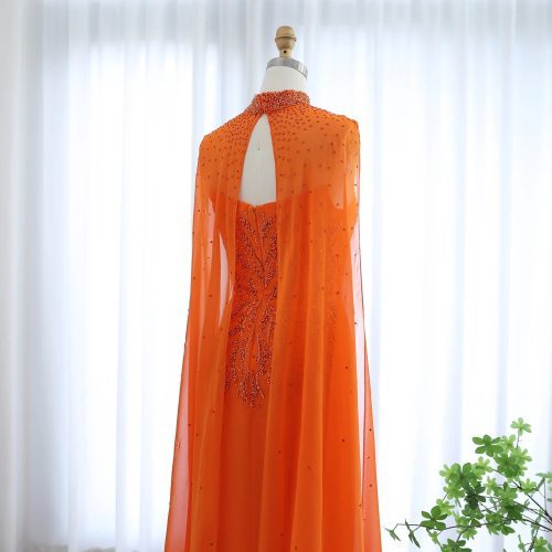 dreamy vow arabic orange strapless evening dress women for wedding ss299 7