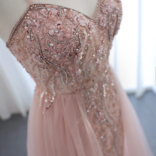 dreamy vow blush pink dubai evening dresses with overskirt spaghetti straps sexy long luxury wedding party prom dress ss266 2