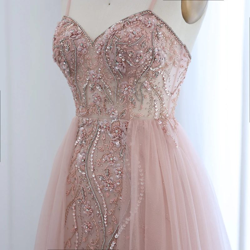 dreamy vow blush pink dubai evening dresses with overskirt spaghetti straps sexy long luxury wedding party prom dress ss266 4