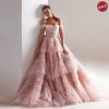 Dreamy Vow Blush Pink Off Shoulder Ruffles Evening Dress for Women Wedding Elegant Tiered Ball Gown Prom Party Desses SF087-DreamyVow