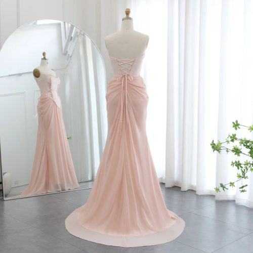 dreamy vow dreamy vow blush pink handmade draped chiffon mermaid evening dresses corset beaded wedding formal party bridesmaid dress ss220 7