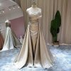 Dreamy Vow Dubai Gold Mermaid Evening Dress with Overskirt Luxury Long Prom Formal Dresses Black Girls Wedding Party Gowns SS297-DreamyVow