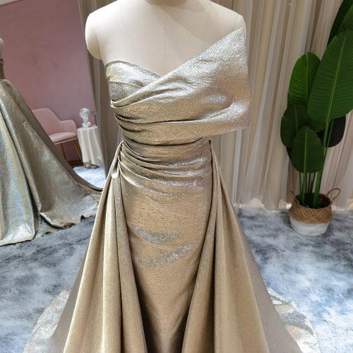 dreamy vow dubai gold mermaid evening dress with overskirt luxury long prom formal dresses black girls wedding party gowns ss297 4