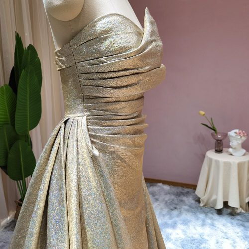 dreamy vow dubai gold mermaid evening dress with overskirt luxury long prom formal dresses black girls wedding party gowns ss297 7