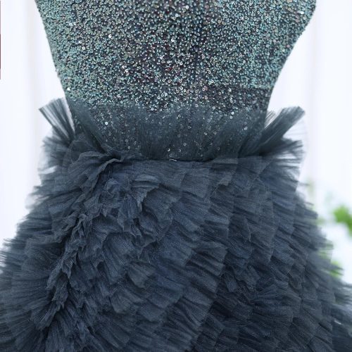 dreamy vow luxury beaded blue ball gown evening dress 2024 elegant strapless ruffles sweet girls birthday party dresses ss503 2