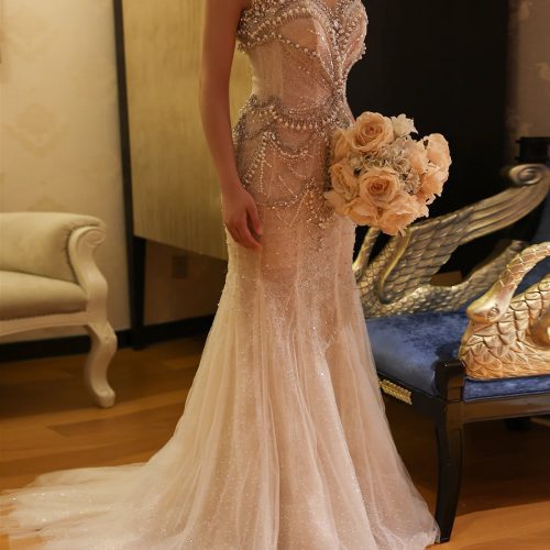 dreamy vow luxury crystal pearls white nude mermaid wedding dresses for women engagement bridal party gowns ss528 4