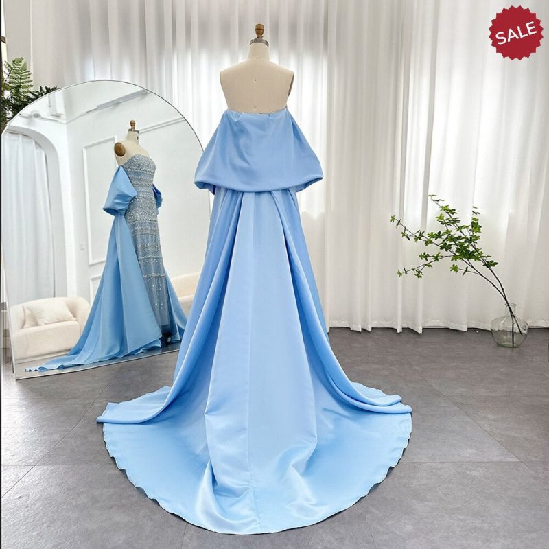 dreamy vow luxury dubai sage green evening dresses with cape arabic blue beaded elegant women wedding party gowns ss238 13