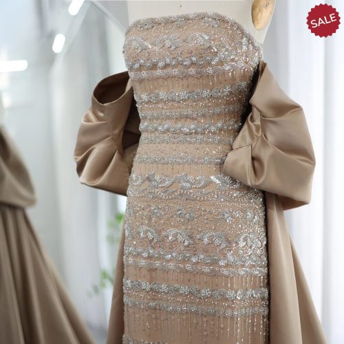 dreamy vow luxury dubai sage green evening dresses with cape arabic blue beaded elegant women wedding party gowns ss238 22