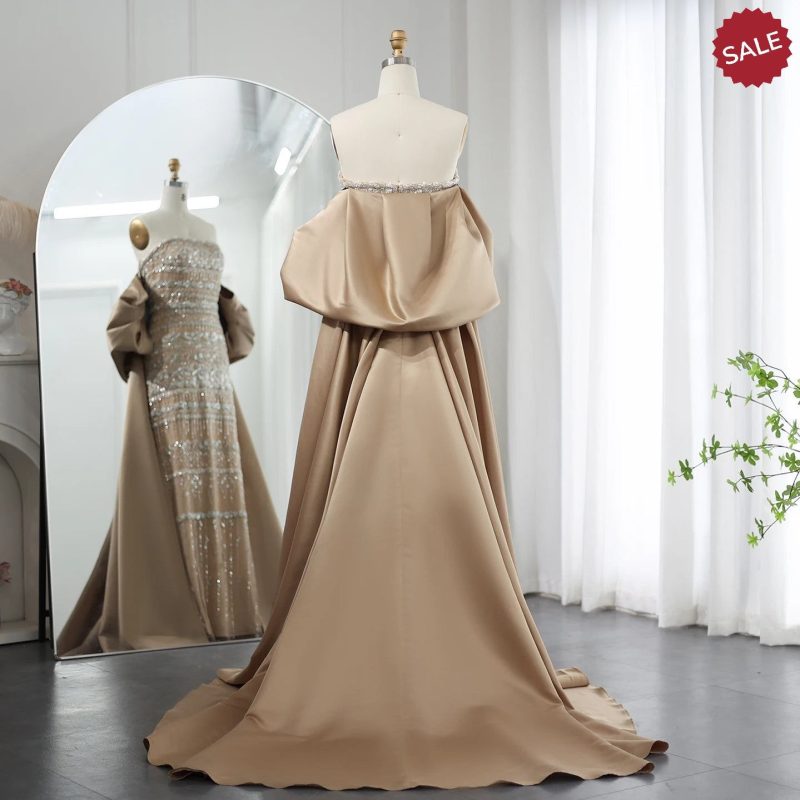 dreamy vow luxury dubai sage green evening dresses with cape arabic blue beaded elegant women wedding party gowns ss238 24