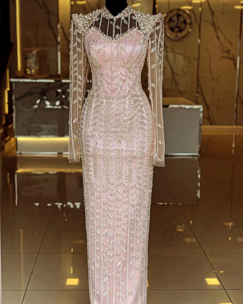 dreamy vow luxury pearls beige long sleeves arabic evening dresses pink dubai muslim women wedding party gowns ss426 6