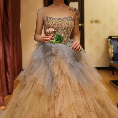 dreamy vow luxury rose gold blue ruffles princess ball gown arabic evening dress for women wedding engagement party dresses ss531 10