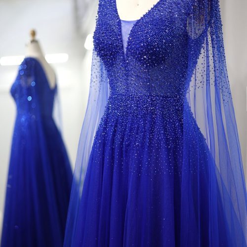 dreamy vow royal blue luxury dubai evening dress with cape sleeves elegant pink v neck purple women wedding party gowns ss012 17