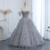 Dreamy Vow Sparkling Silver Tassel Ball Gown Luxury Dubai Princess Evening Dresses for Women Engagement Wedding Party Gowns SS534-DreamyVow