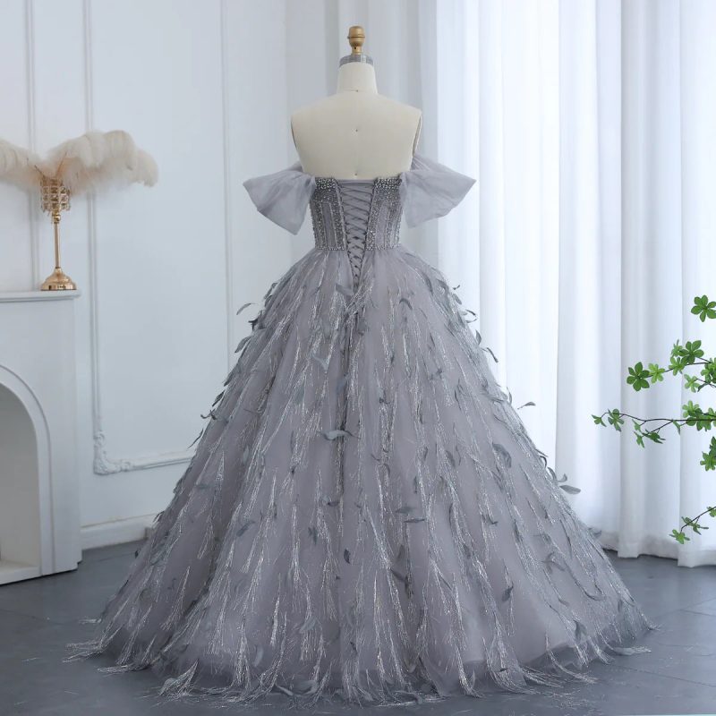 dreamy vow sparkling silver tassel ball gown luxury dubai princess evening dresses for women engagement wedding party gowns ss534 9