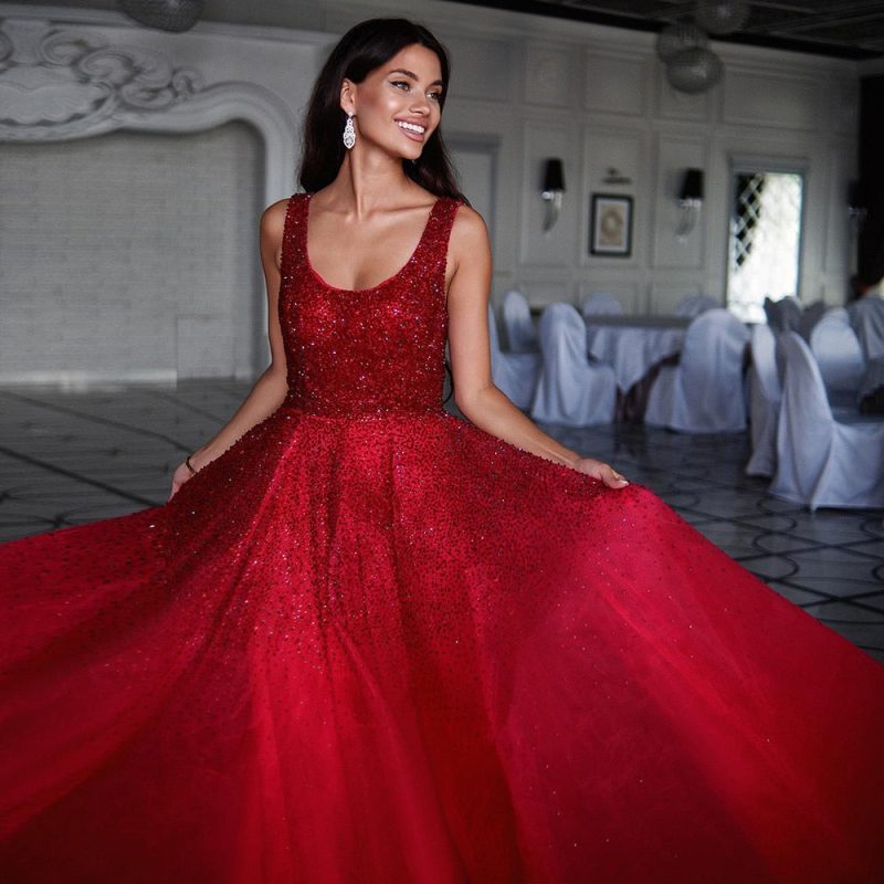 dreamy vow sparkly crystal burgundy ball gown evening dresses luxury dubai gold formal party dress for women wedding prom ss208